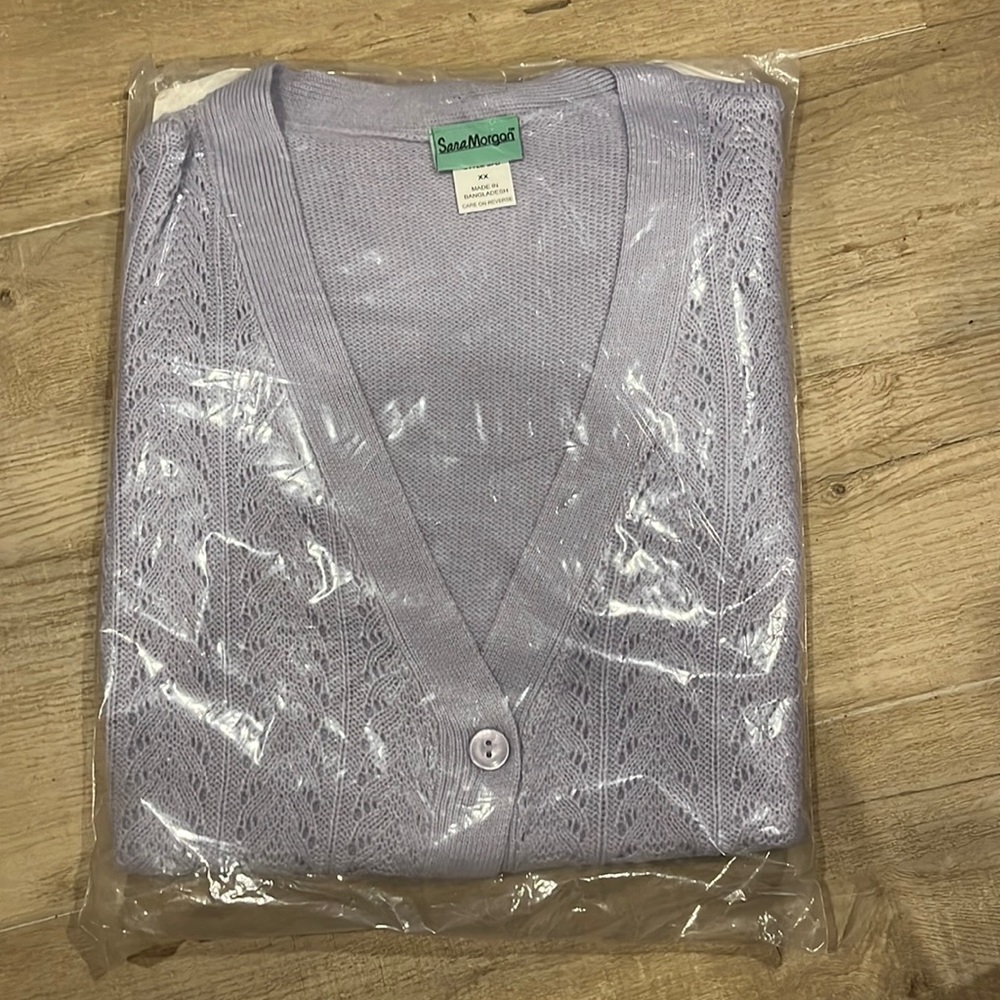 Lavender knit sweater vest 2X with pockets NWT women